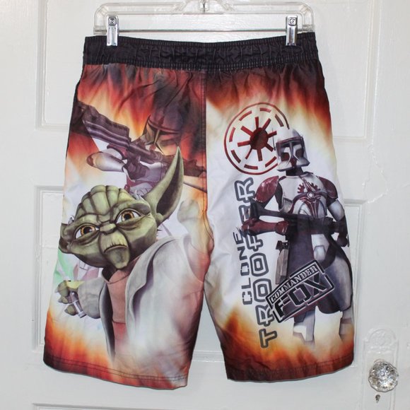 STARWARS Men's Graphic Long Swimwear Shorts Lucasfilm Ltd Size Large Pre-owned - Picture 2 of 9